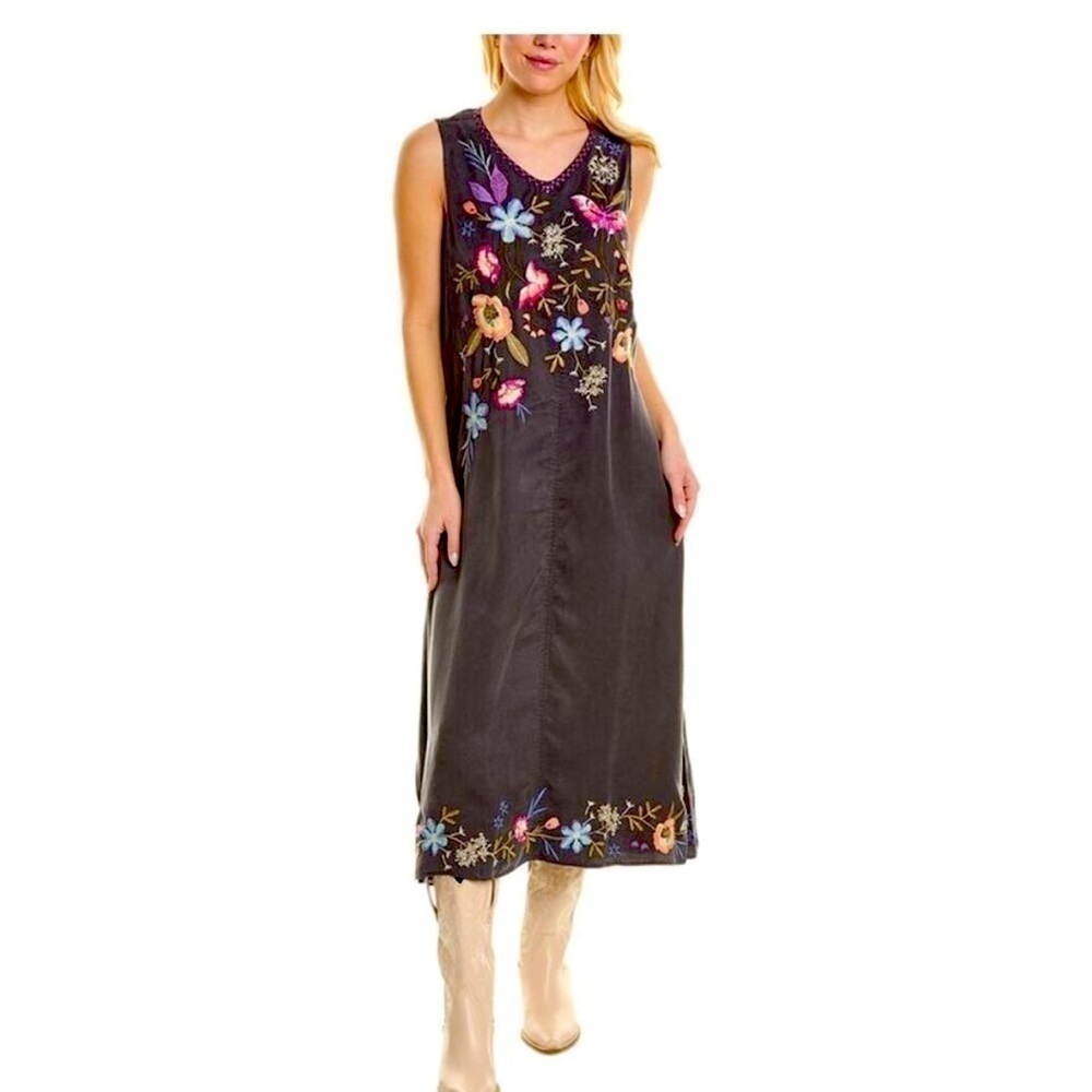 Johnny Was NWOT Nila Tank Silk Trim Maxi Dress, Size Small (v)